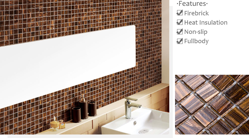 The brown goldline mosaic is low-profile & luxury.
